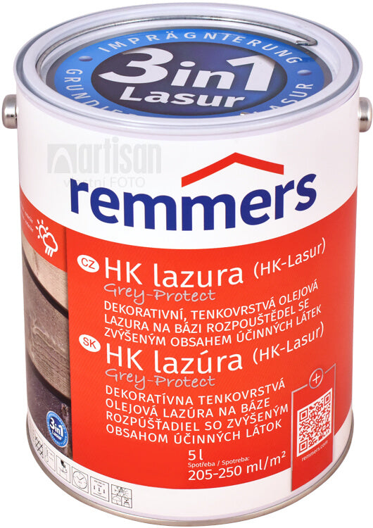 REMMERS HK-Lasur Grey-Protect - Holzschutzlasur für außen 5 l Graphitgrau FT 25416